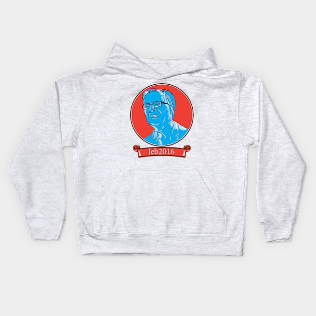 Jeb 2016 President Drawing Kids Hoodie by retrovectors